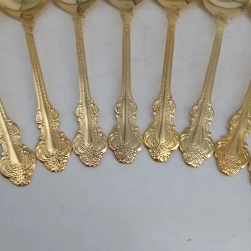 10X Tbsp Cambridge Gold Royal Fashion Table Spoons Flatware
